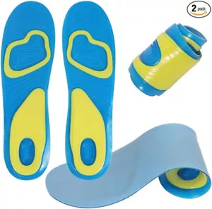 N! Silicone Gel Insoles Shock Pads Arch Support Man Woman Orthopedic Shoe Insert - Picture 1 of 12