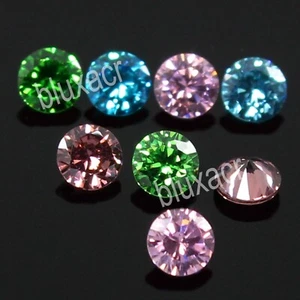 ¡Impresionante! Lote de 8 piezas Fancy Color VS1 3,00 mm redondo brillante diamante multicolor - Imagen 1 de 5