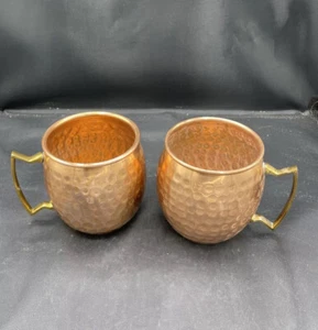 Tazas de cobre Moscow Mule 2 martilladas cóctel bebida taza Spirit Valley - Imagen 1 de 12