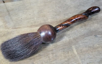 Antiguo cepillo de caligrafía chino tallado a mano madera torcida cerdas naturales Foto 1 de 4