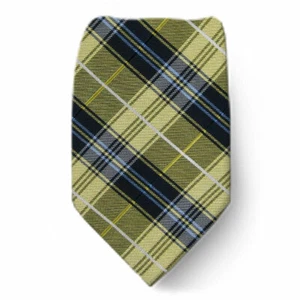 Men's Plaid Gold Blue Nautica Necktie 100% Silk Weddings Formal Business - Picture 1 of 1
