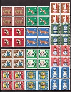 13US0003) WEST GERMAN BERLIN - 35 DIFFERENT STAMPS IN BLOCK OF 4 MNH, 140 STAMPS - Picture 1 of 3