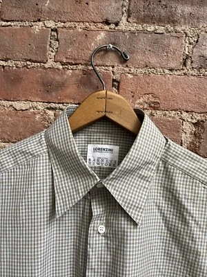 复古 Lorenzini for Barney’s NY 男式衬衫,尺寸 15.5/39,格子 100% 棉 IT — 第 1/4 张图片