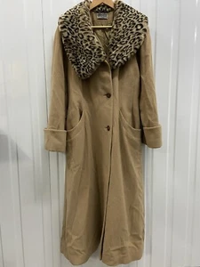 Abrigo de princesa vintage Mansfield Clothes London largo estampado de leopardo cuello de piel 10 - Imagen 1 de 4