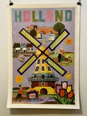 Póster de viaje Holanda original de 1940 - 27" x 40" - respaldo de lino Foto 1 de 4
