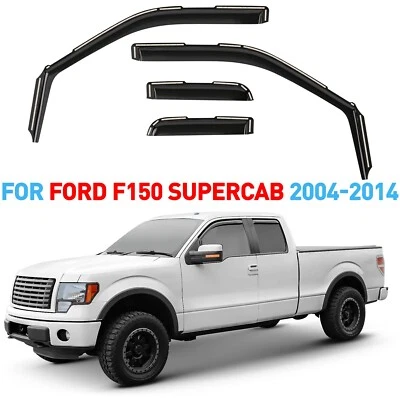 Protectores de lluvia viseras de ventilación pantalla para Ford F-150 2004-2014 cabina extendida Foto 1 de 4