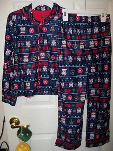 Star Wars R2D2 Darth Holiday Flannel Long 2 Piece Pajama PJ Boys Size 10 NWT - Picture 1 of 2