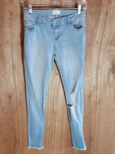 celebrity pink jeans womens 6 skinny raw hem distressed stretch low rise blue - Picture 1 of 9
