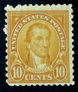 Estampillas de EE. UU.; Scott #591 1923-25 números regulares: Monroe 10c naranja M NH OG $85 F/en muy buen estado - Imagen 1 de 6