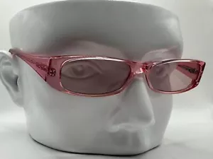 Vintage Y2K Eyeglasses | NOS | Narrow Rectangle Style | Monochrome Pink Plastic - Picture 1 of 10