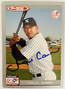 Miguel Cairo New York Yankees Signed 2004 Topps Total Silver Card #421 COA Proof - Picture 1 of 3