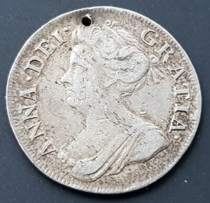 1710 Groat Fourpence Silver Coin - Picture 1 of 2