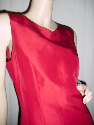 Style & Co., juego de 2 piezas, vestido rojo shift + chaqueta, 100 % seda pura, forrado, nuevo, único Foto 1 de 4