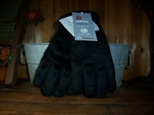 SWISS TECH BOYS PLUSH SKI GLOVES SIZE SM/MED BLACK WINTER WARM SCHOOL PLAY NEW - Picture 1 of 2