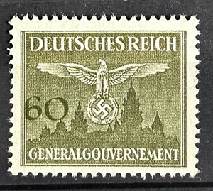German General Gouvernement stamp 1943 National Emblem Official MH* 60rpf. /28 - Picture 1 of 1