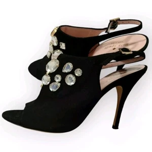 Zapatos de tacón Kate Spade para mujer 9 B diamantes de imitación Italia gamuza cuero - Imagen 1 de 10