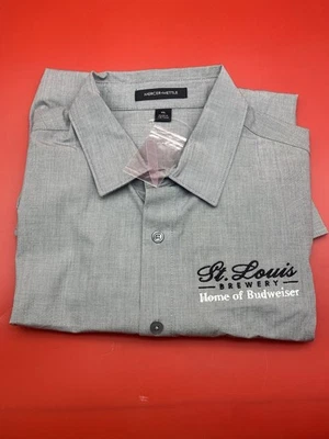 St. Louis Budweiser Beer Button Down Shirt Long Sleeve Work Employee Uniform XL - Image 1 of 3