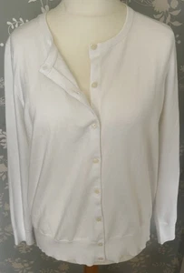Lands End Sweater~ White Cotton Cardigan~Size Small~BNWT RRP £55 - Picture 1 of 3