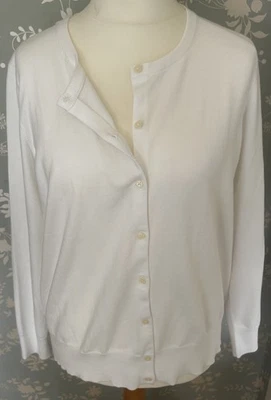 Lands End Sweater~ White Cotton Cardigan~Size Small~BNWT RRP £55 - Image 1 of 3