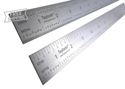 24" Rigid Machinist Rule Ruler Hardened Spring Steel 4R Graduations In - Image 1 of 4