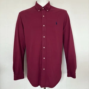 Ralph Lauren Featherweight Mesh Men's Shirt XL Burgundy Stretchy Soft Premium - Picture 1 of 7