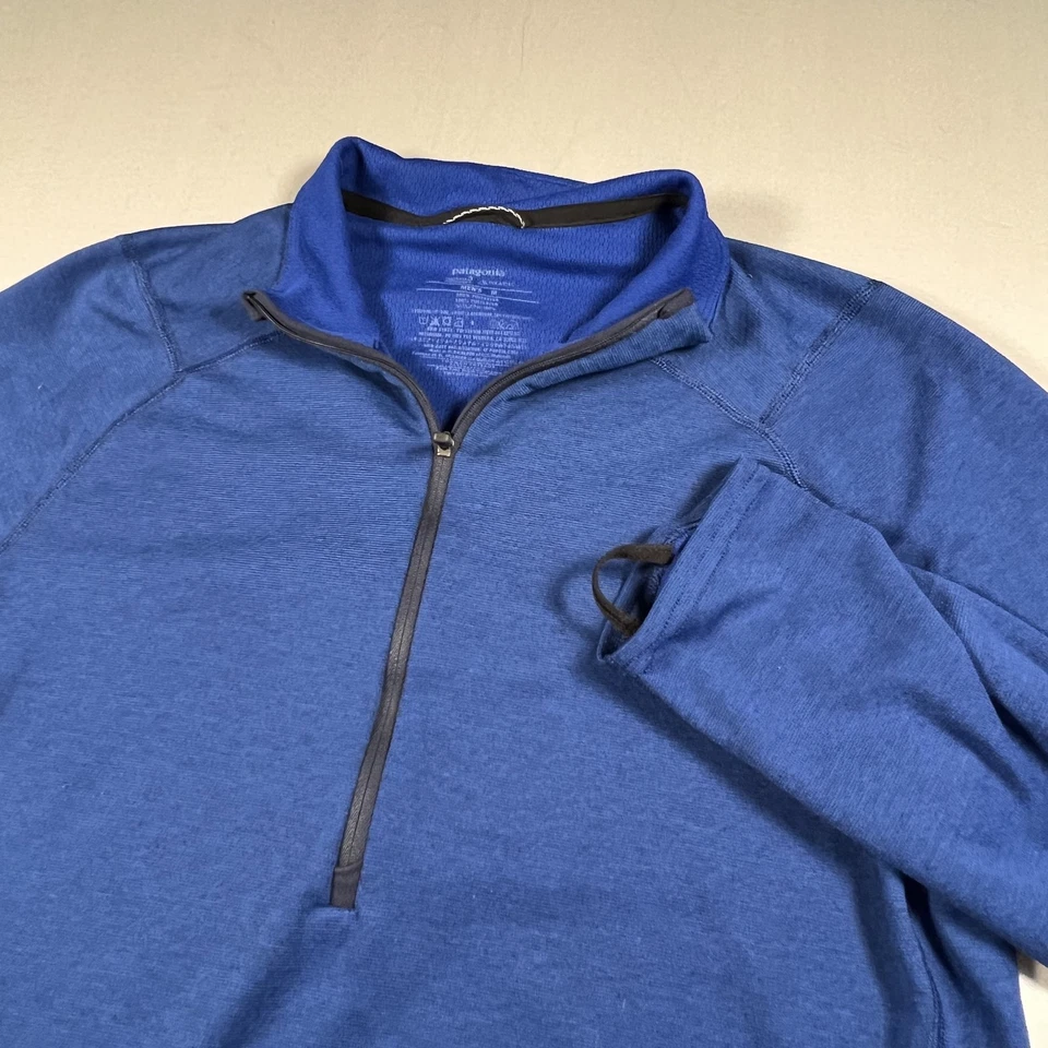 Pullover Patagonia Capilene Peso Medio Para Hombre Medio Azul Polartec 1/2 Cremallera Senderismo Foto 1 de 4