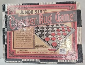 NEW Jumbo 3-In-1 Checker & Tic-Tac-Toe Rug Game - Picture 1 of 2