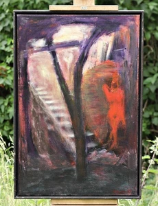 Contemporary Oil Painting – Dynamic Human Form, Stairs – Signed 1997 - Picture 1 of 6