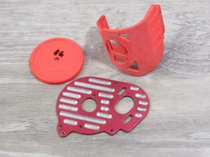Vintage Losi XXXT MF Matt Francis Motor Plate, Motor Guard, Spur Gear (Red) - Picture 1 of 21