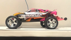 Traxxas Rustler 1/10 2WD Stadium Truck Pink XL-5 Electric 'Pinked Out' - Picture 1 of 9