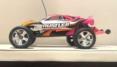 Traxxas Rustler 1/10 2WD Stadium Truck Pink XL-5 Electric 'Pinked Out' - Image 1 of 4