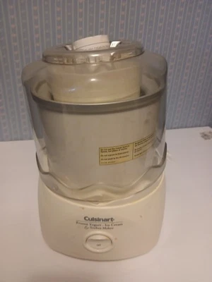 CUISINART FROZEN YOGURT ICE CREAM MAKER SORBET WHITE  MODEL: ICE-20 - Image 1 of 3