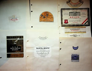 19 Vintage 50er Jahre Whisky Brandy Rum Likör Apfelwein Etiketten Sammlung Restposten - Bild 1 von 4