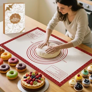 Silicone Baking Mat, Non Stick Pastry Mat Sheet for Dough Rolling, Nonslip Fonda - Picture 1 of 12