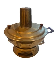 Vintage Brass Mongolian Hot Pot Water Warmer - Picture 1 of 2