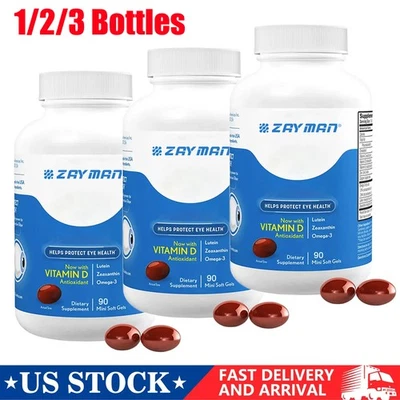 1-3X Suplemento Vitamínico y Mineral para Ojos 90 Cápsulas - Luteína, Zeaxantina y Omega-3 Foto 1 de 3