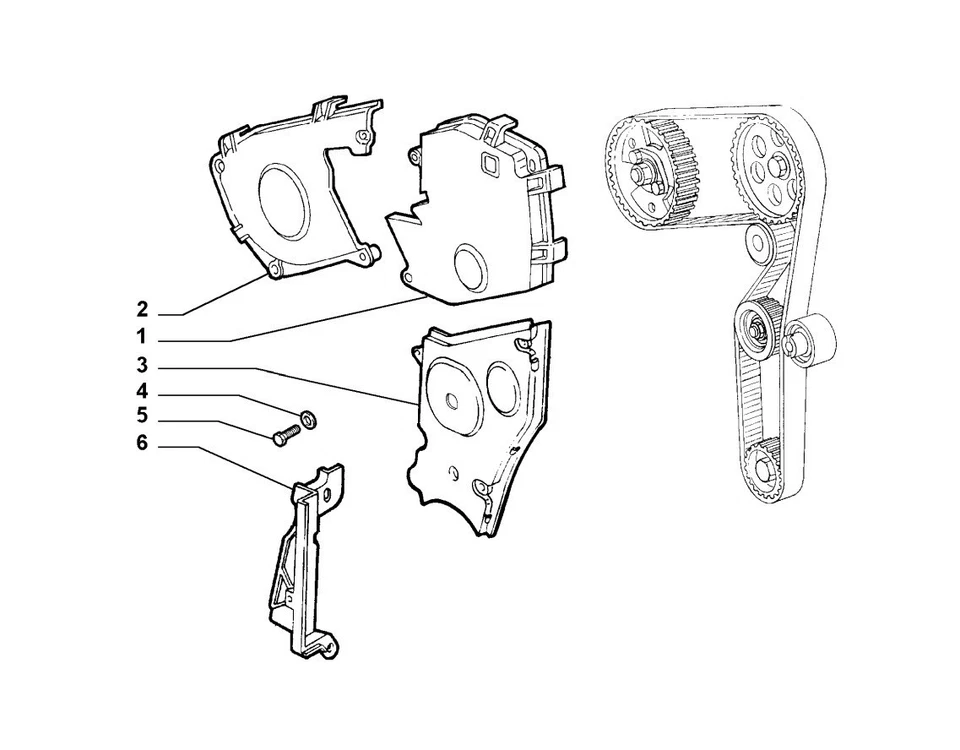 CARTER DISTRIBUZIONE ORIGINALE PER FIAT PUNTO PALIO DOBLO IDEA N.1 + N.2 - Immagine 1 di 3