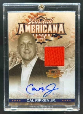 2008 Donruss Threads Cal Ripken Jr. Baseball Americana Jersey Auto #/25 - Image 1 of 2