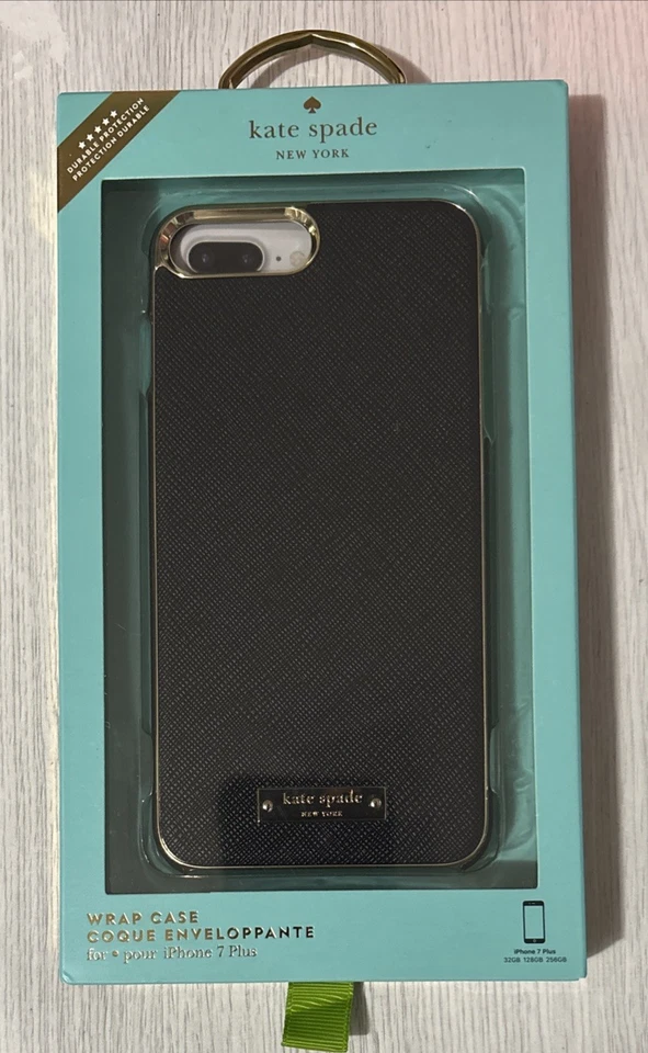 Kate Spade New York Wrap Case Saffiano Leather for iPhone 8 Plus / 7 Plus, Black - Image 1 of 1