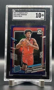 2023-24 Donruss Optic Rated Rookie Amen Thompson #229 Purple Prizm (RC) SGC 10 - Picture 1 of 2