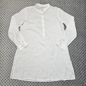 Eileen Fisher Organic Linen Long Sleeve White Tunic Top Size XS - Picture 1 of 9
