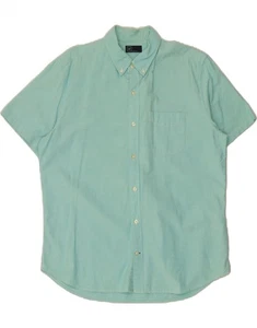 GAP Mens Short Sleeve Shirt Large Turquoise Cotton QI11 - Picture 1 of 3