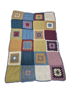 Crochet Blanket, Baby Blanket from Granny Squares Colourful handmade 110cm*70cm - Picture 1 of 12