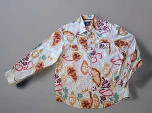 Indigo Palms Co Tommy Bahama Mens XL Long Sleeve Shirt Tropical Snap Closures - Picture 1 of 15