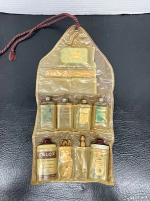 Vtg Mens Tawn Travel Grooming Kit Gillette Razor Cologne Soap Tooth Powder - Image 1 of 4