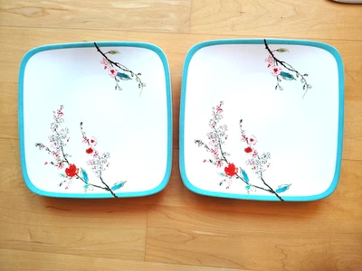 Set of 2 Lenox Chirp Square Dinner Plates Bone China Simply Fine Dinnerware 10" - Image 1 of 4