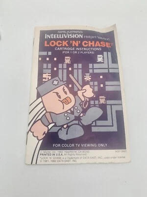 Lock N Chase Intellivision MANUAL ONLY Authentic Mattel MANUAL - Image 1 of 2