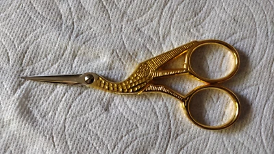 Scissors Sewing Embroidery Stork/Crane 4.5" Robert Klaas, Stahl Quality Germany - Image 1 of 4