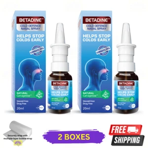 2 X BETADINE Adult Cold Defence Nasal Spray 20ml Helps Stop Colds Early - Picture 1 of 10