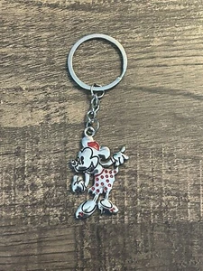 Minnie Mouse Keychain Keyring Charm Silver Red Metal Ring New - Picture 1 of 1